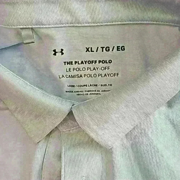 Mens Under Armour Blue Polo Luxe XL - Picture 2 of 4